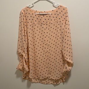 NWT- Ann Taylor Loft, long sleeve blouse with button sleeve.